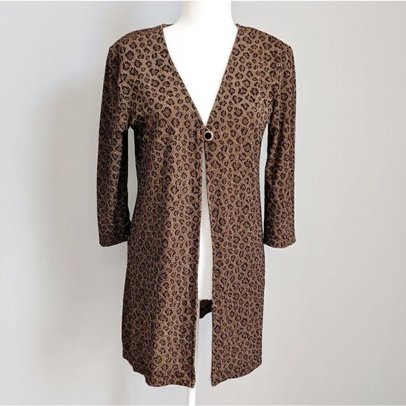 Nina Piccalino Petites Animal Print Cardigan - Picture 1 of 8